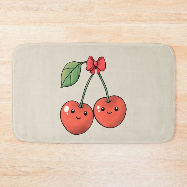 Item preview, Cherry Delight: A Retro Fruit Art Design, Smiling Cherries designed and sold by OrenjiArtShop.