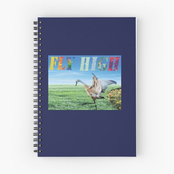 Item preview, Motivational-Vibrant text-Fly High-Crane-Green grass-Blue sky designed and sold by PVTCreations.