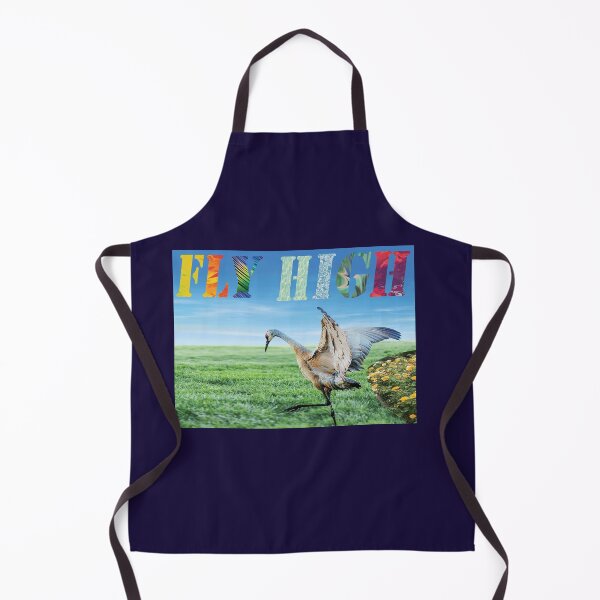 Item preview, Motivational-Vibrant text-Fly High-Crane-Green grass-Blue sky designed and sold by PVTCreations.