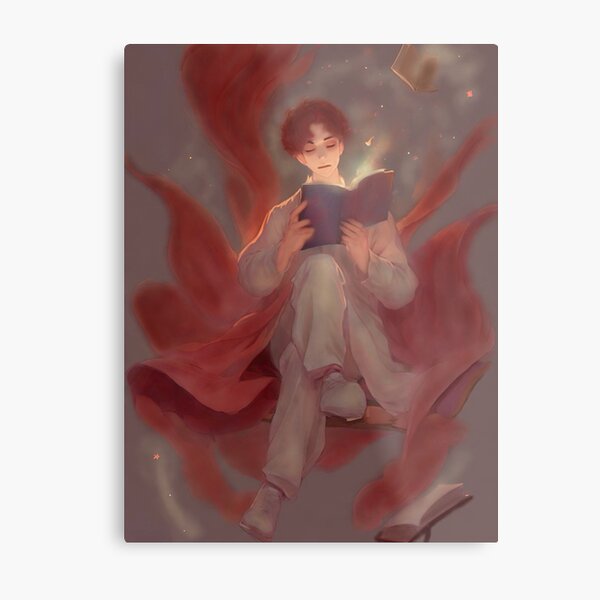 Item preview, “Embers of Thought: The Luminescent Journey of the Dreamer in Red” designed and sold by crowdedsolitude.