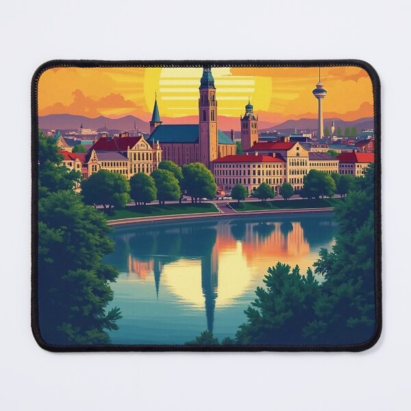 Item preview, Digital Retro Pop Art Poster of Hanover | Vibrant German City Art | Hanover Cityscape designed and sold by PaintedPixels01.