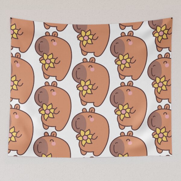 Item preview, Flowery Capybara: Kawaii Capybara Design with Flower for a Touch of Cuteness designed and sold by Polarisofficial.