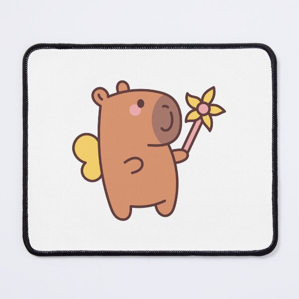 Item preview, Magic Capybara: Kawaii Capybara Design with Wings and Flower Wand for a Touch of Fantasy designed and sold by Polarisofficial.