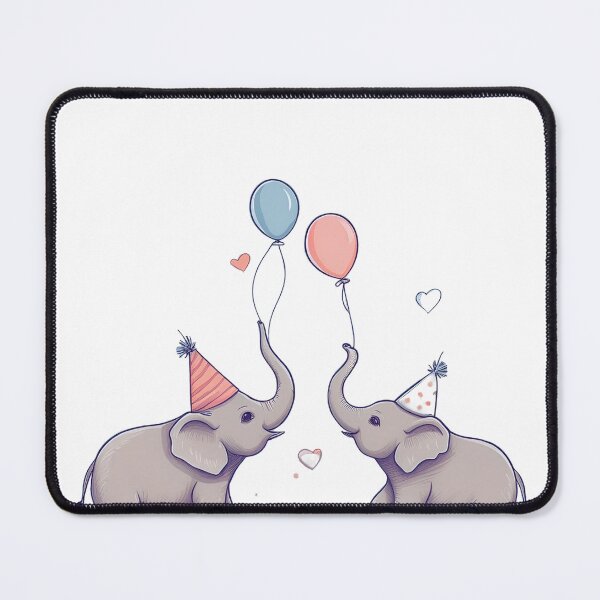 Item preview, Festive Elephants with Party Hats designed and sold by EsenciaZen.