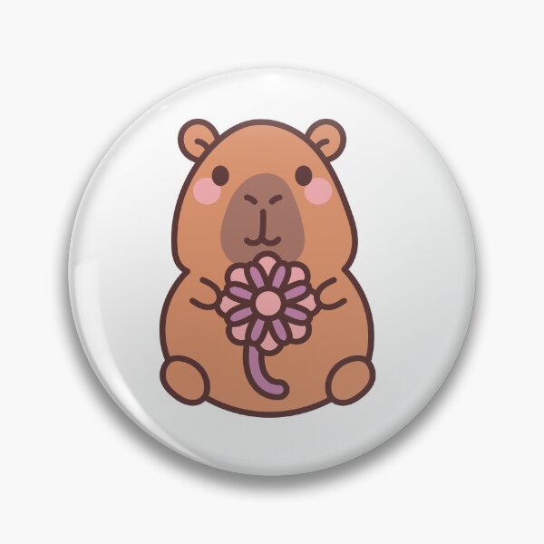 Item preview, Capybara with Flower: Kawaii Capybara with Flower Design for a Touch of Cuteness designed and sold by Polarisofficial.