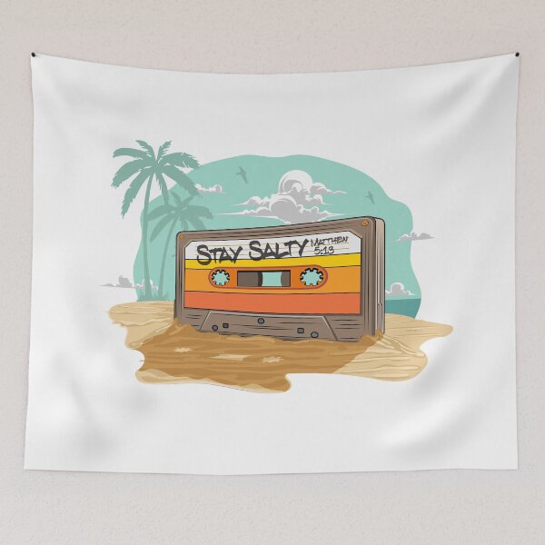 Item preview, Cassette Tape Retro 80’s on the Stay Salty Matthew 5:13 Christian Inspirational  designed and sold by SaltCreatives.