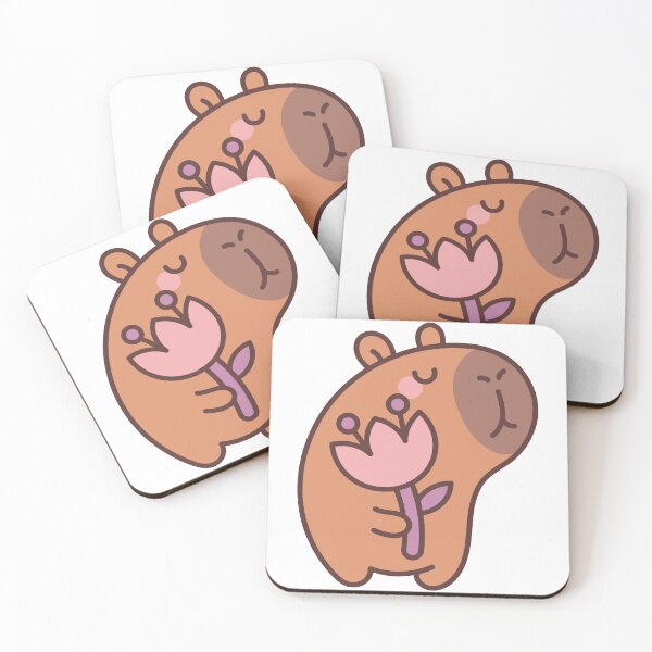Item preview, Flowery Capybara: Kawaii Capybara Design with Flower for a Touch of Cuteness designed and sold by Polarisofficial.
