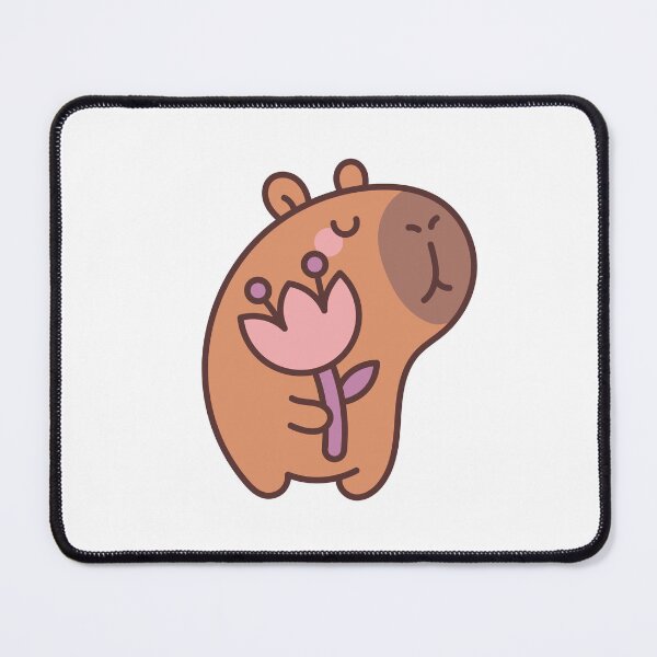 Item preview, Flowery Capybara: Kawaii Capybara Design with Flower for a Touch of Cuteness designed and sold by Polarisofficial.