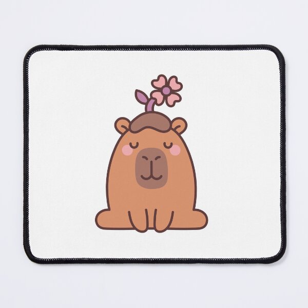 Item preview, Capybara Flower Crown: Kawaii Capybara Design with Flower on Head for a Touch of Nature designed and sold by Polarisofficial.