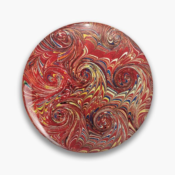 Item preview, Maroon blue yellow 19 c. French curl marble pattern designed and sold by 2ndBloom.