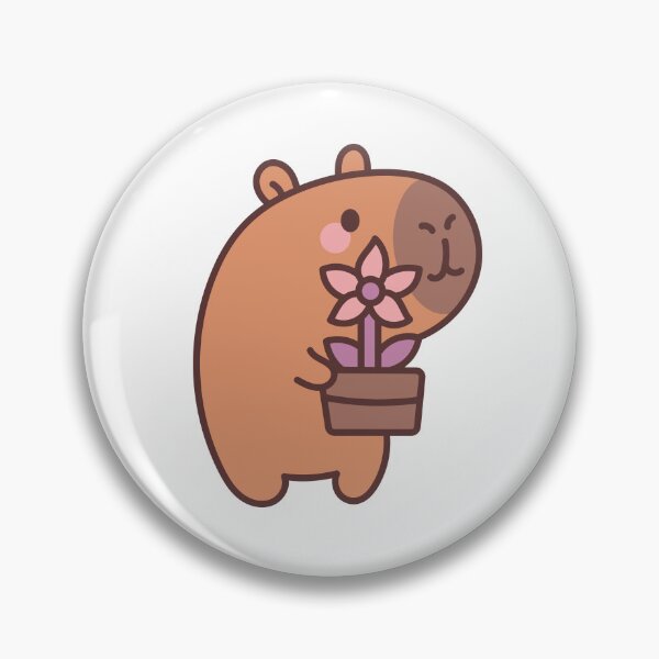 Item preview, Capybara Garden: Kawaii Capybara Design with Pot and Flower for a Touch of Nature designed and sold by Polarisofficial.