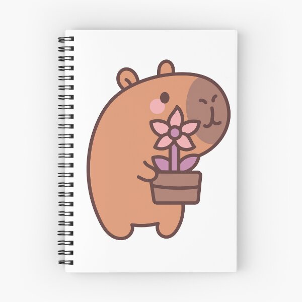 Item preview, Capybara Garden: Kawaii Capybara Design with Pot and Flower for a Touch of Nature designed and sold by Polarisofficial.