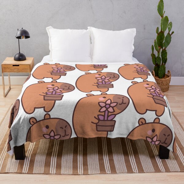 Item preview, Capybara Garden: Kawaii Capybara Design with Pot and Flower for a Touch of Nature designed and sold by Polarisofficial.