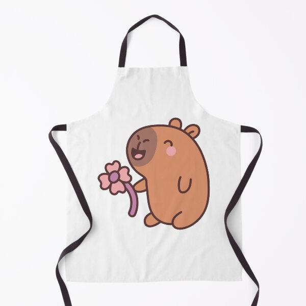 Item preview, Happy Capybara with Flower: Kawaii Design of a Smiling Capybara with a Flower for a Touch of Joy designed and sold by Polarisofficial.