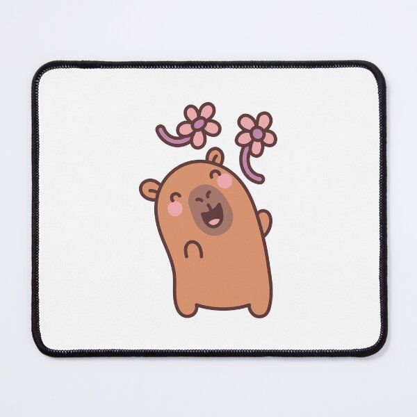 Item preview, Floral Laughing Capybara: Kawaii Laughing Capybara Design with Floating Flowers for a Touch of Joy designed and sold by Polarisofficial.