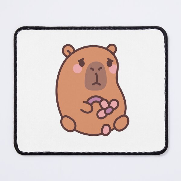 Item preview, Sad Capybara with Flower: Kawaii Design of a Melancholic Capybara with a Flower for a Touch of Cuteness designed and sold by Polarisofficial.
