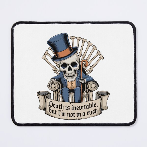 Item preview, Death is Inevitable Funny Skeleton On a Throne designed and sold by Bliss Find And Design.