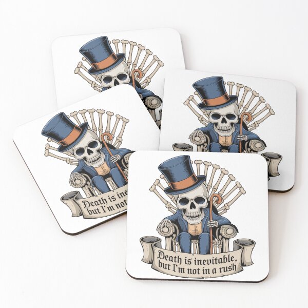 Item preview, Death is Inevitable Funny Skeleton On a Throne designed and sold by Bliss Find And Design.