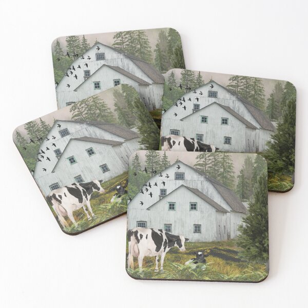 Item preview, One Day at the Farm-Serene Barn Scene with Cows and Birds-Modern Farmhouse Decor  designed and sold by Taylor Design Workz.
