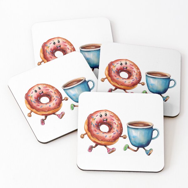 Item preview, Cute Coffee and Donut Best Friends designed and sold by Olive and Lily Delights.