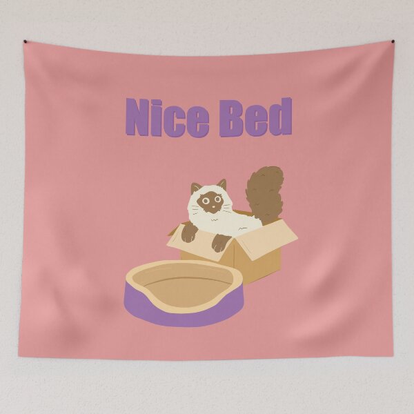Item preview, Humorous cat art : Nice Bed Pink version designed and sold by TheGrandLordCat.
