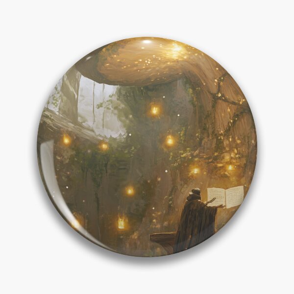 Item preview, Mystic Mushroom Library: Spellbooks, Fairies, and Glowing Lanterns designed and sold by SporeandCanvas.