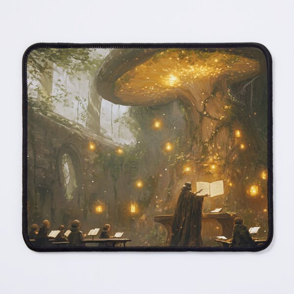 Item preview, Mystic Mushroom Library: Spellbooks, Fairies, and Glowing Lanterns designed and sold by SporeandCanvas.