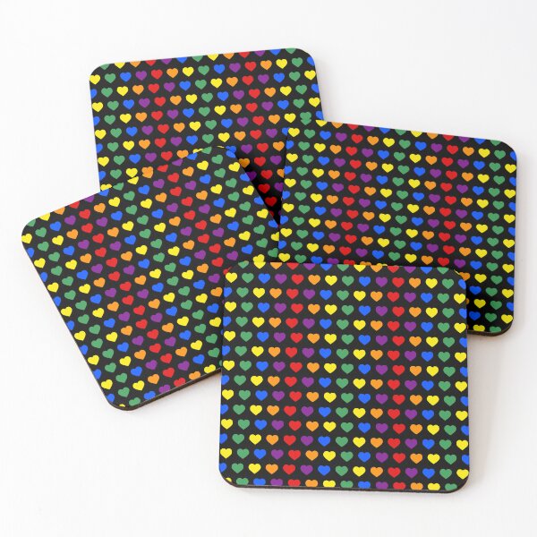 Item preview, Tiny Rainbow Pride Hearts (Black) designed and sold by BeJolley.