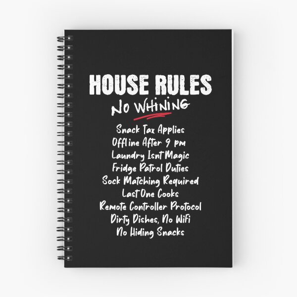 Item preview, Funny House Rules Design – No Whining, Family Home Rules List, Humor Gift Idea designed and sold by DAMOTAmagazine.