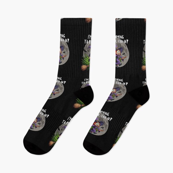Item preview, Funny Cartoon Witch Flying on Broomstick - Halloween Humor Art I'm coming to pick you up designed and sold by Psycho-Crazy.