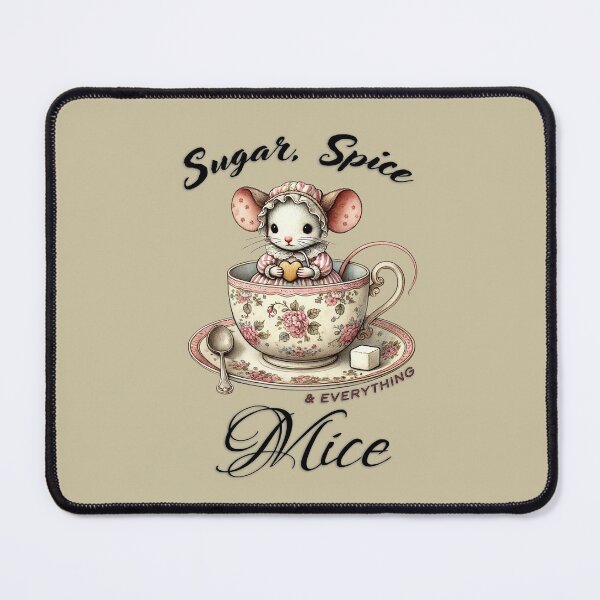 Item preview, "Sugar, Spice & Everything Mice - Adorable Vintage Teacup Art Print" designed and sold by karinasalwaszka.
