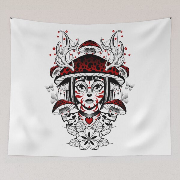 Item preview, Woman and nature, being of the forest with mushrooms designed and sold by 7Delamancha.