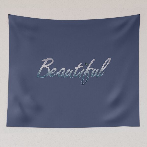 Item preview, "Beautiful" with light blue gradient and small butterfly. designed and sold by MortalDesigns.