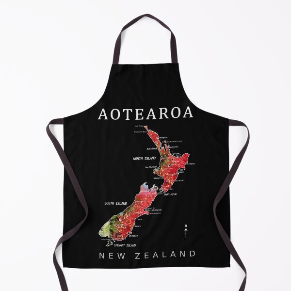 Item preview, AOTEAROA MAP DETAILED POHUTAKAWA designed and sold by Madjack Tees Kiwi SuperStore.