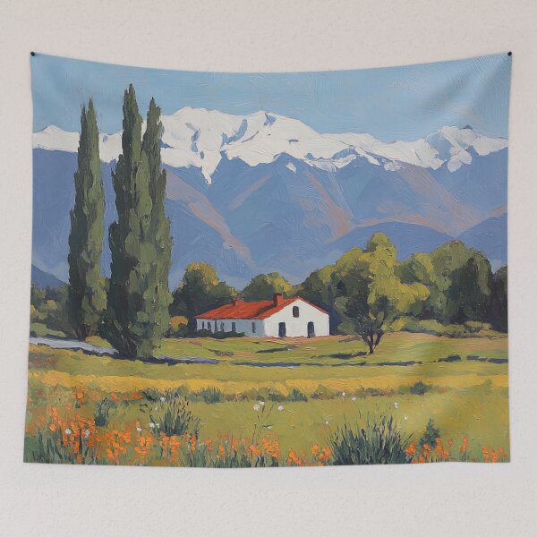 Item preview, Chile landscape | Post-impressionist painting style designed and sold by ComicsFactory.