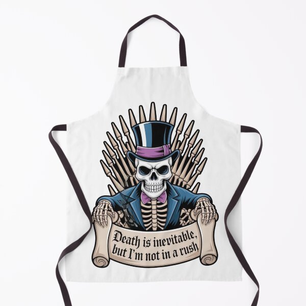 Item preview, Gothic Skeleton Saying "Death is Inevitable, But I'm Not in a Rush" designed and sold by Bliss Find And Design.