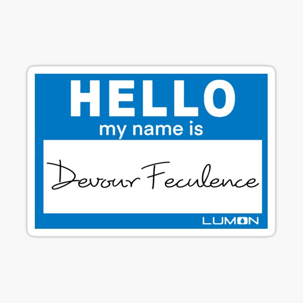 Aperçu de l'œuvre Patch nominatif « Devour Feculence » – Badge brodé inspiré de Severance « Hello My Name Is » créée et vendue par Hello-FUBAR.