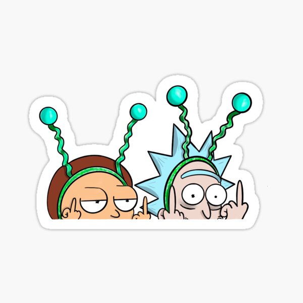 Vista previa del artículo con la obra «Dedo medio Caricatura Rick Adulto Morty Swim Network Peeker», diseñado y vendido por bitebackcobbc.