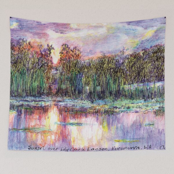 Item preview, Australian Scene - Sunset over Lily Creek Lagoon, Kununurra, WA, Aus. designed and sold by Anne Huth.