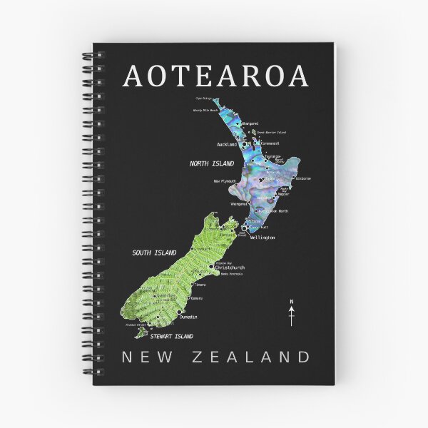 Item preview, AOTEAROA MAP DETAILED FERN PAUA designed and sold by Madjack Tees Kiwi SuperStore.