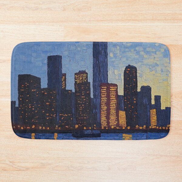 Item preview, City skyline | Post-impressionist painting style designed and sold by ComicsFactory.
