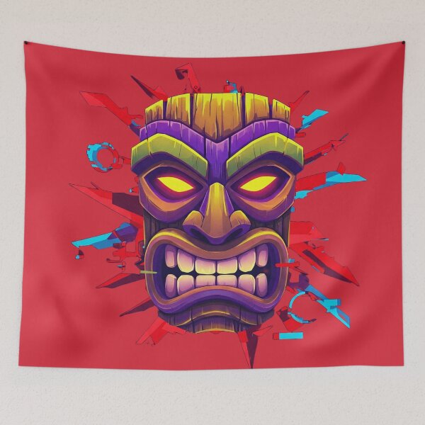 Item preview, Tribal Tiki Mask Cyberpunk Explosion designed and sold by ethnicdigital.