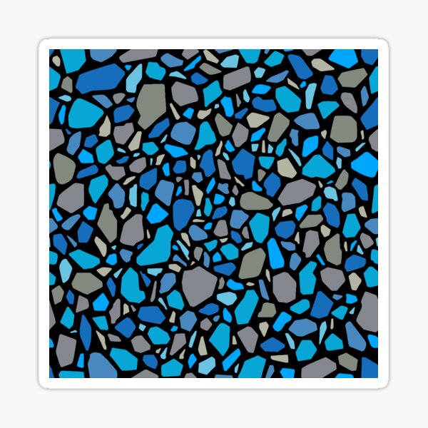 Artikel-Vorschau von Blaues, aquamarines und graues Terrazzomuster auf Schwarz, designt und verkauft von DEC02.