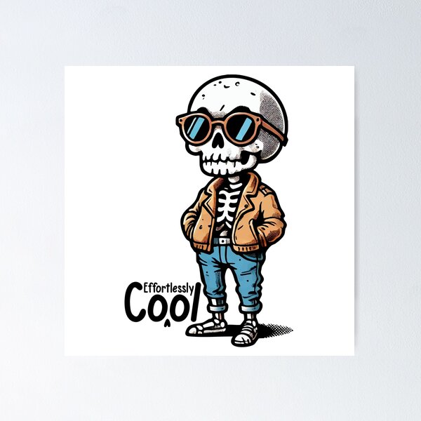 Item preview, Cool Skeleton - Attitude & Style for Stickers & Apparel designed and sold by krisssuarez.