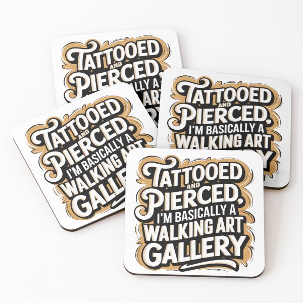 Item preview, Tattooed and Pierced Walking Art Gallery Quote designed and sold by Bliss Find And Design.