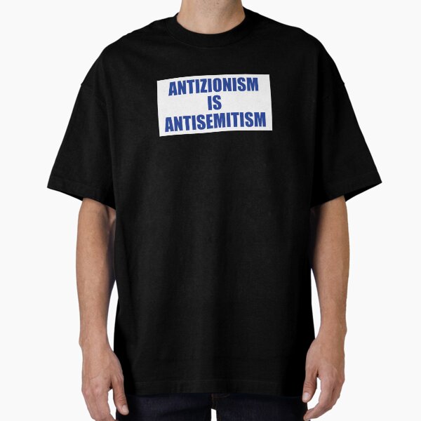 Item preview, Antizionism is Antisemitism blue on white designed and sold by Jewish Love.