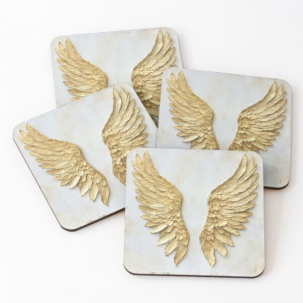 Item preview, Angel wings in gold foil on antique paper designed and sold by dcrc.