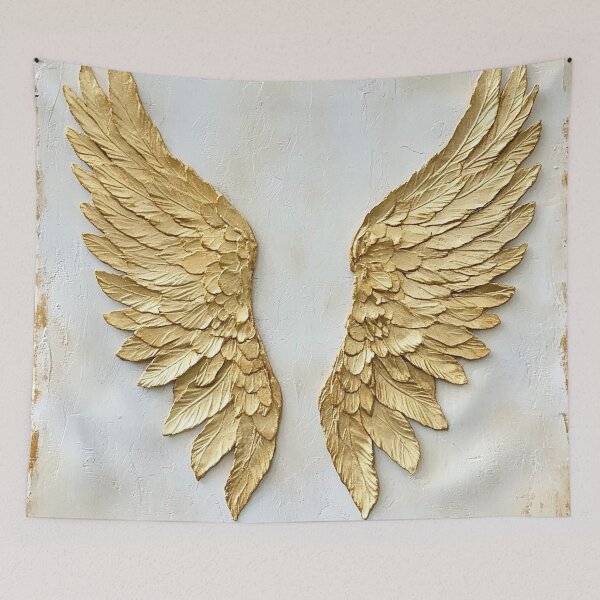 Item preview, Angel wings in gold foil on antique paper designed and sold by dcrc.