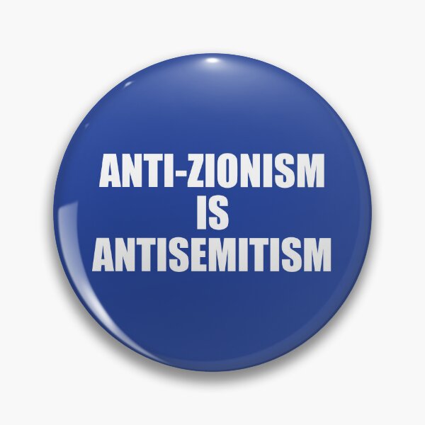 Item preview, Antizionism is Antisemitism white on blue designed and sold by Jewish Love.