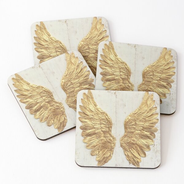 Item preview,  Angel wings in gold foil on antique paper designed and sold by dcrc.